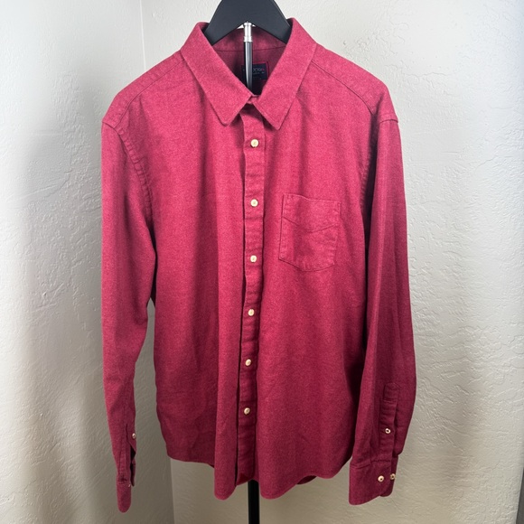 UNTUCKit Other - UNTUCKit Sherwood Flannel Shirt Burgundy 100% Cotton Long Sleeve Size XL